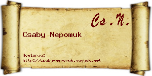 Csaby Nepomuk névjegykártya